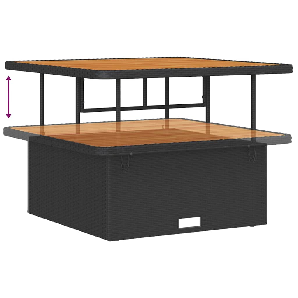 Garten Essgruppe Schwarz Poly Rattan