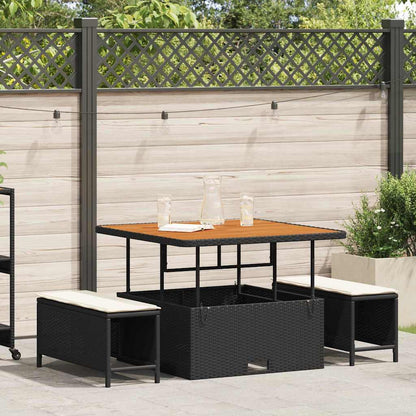 Garten Essgruppe Schwarz Poly Rattan