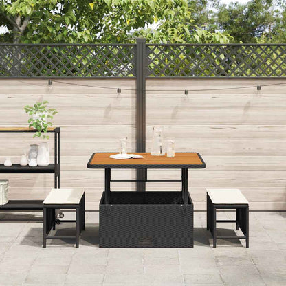 Garten Essgruppe Schwarz Poly Rattan
