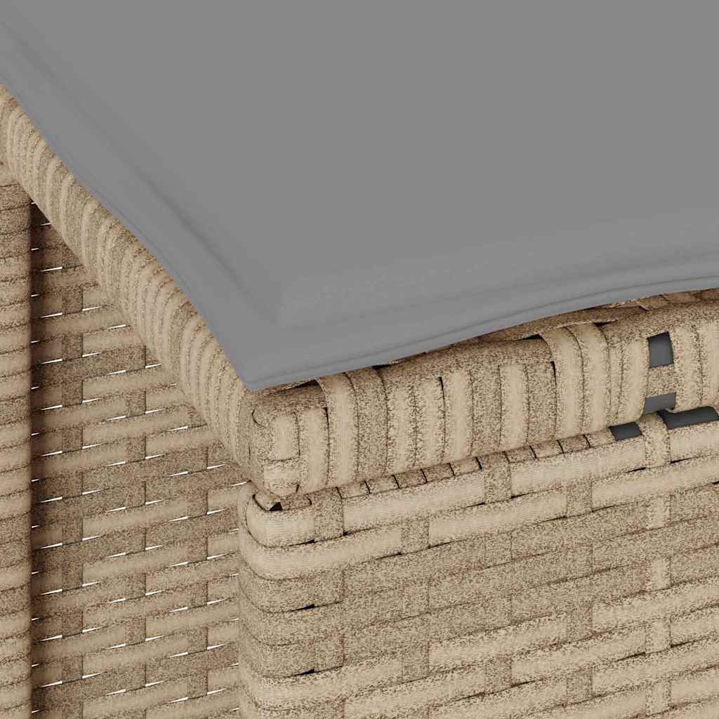 Garten Essgruppe Beige Poly Rattan