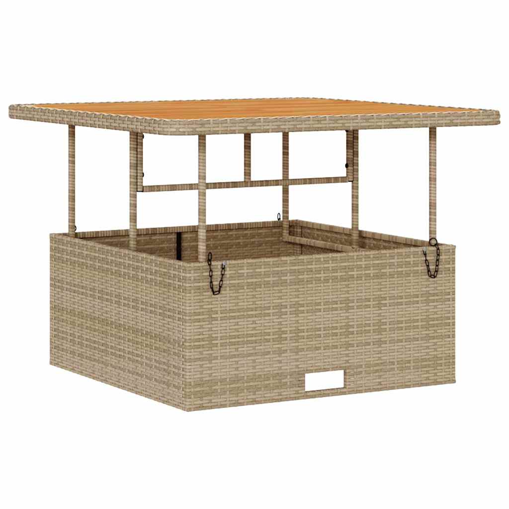Garten Essgruppe Beige Poly Rattan