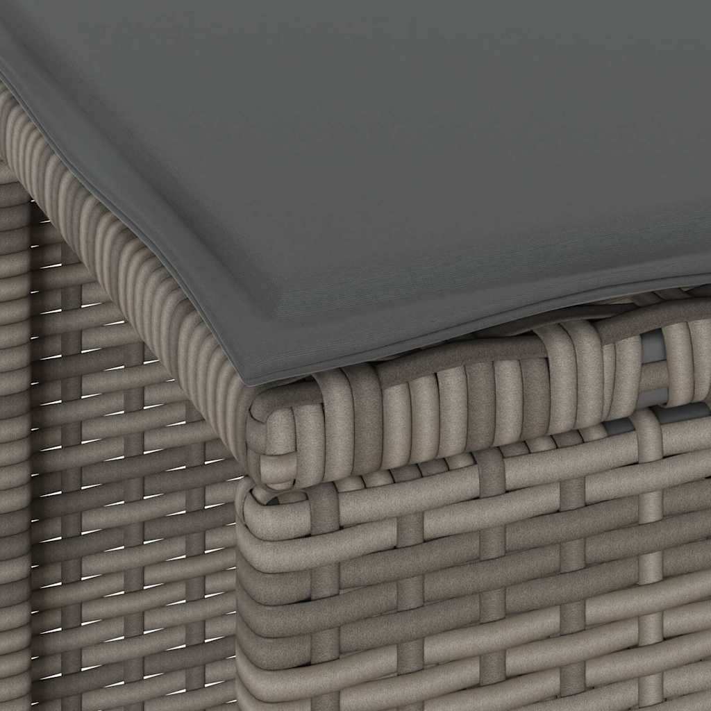 Garten Essgruppe Grau Poly Rattan