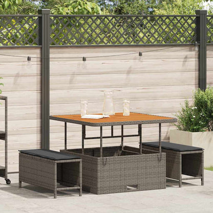 Garten Essgruppe Grau Poly Rattan