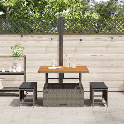 Garten Essgruppe Grau Poly Rattan