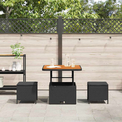Garten Essgruppe Schwarz Poly Rattan