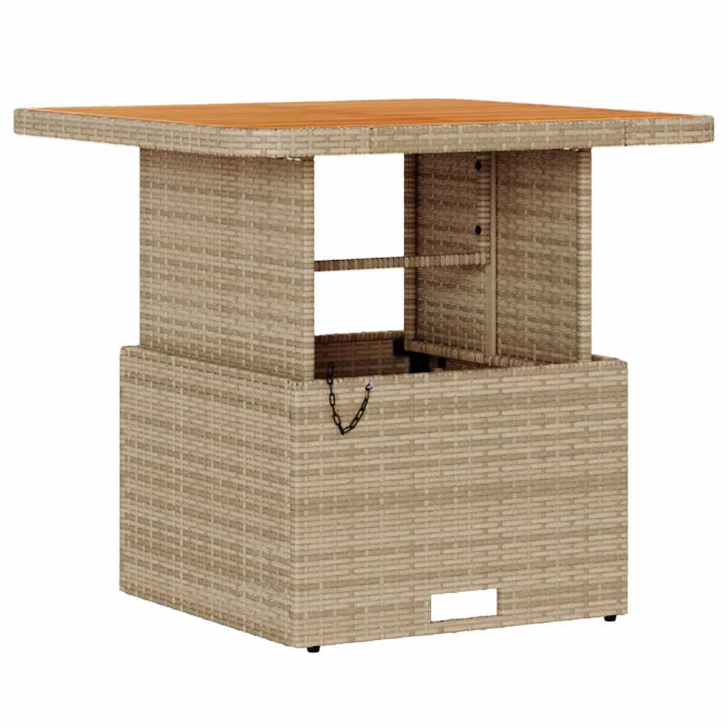 Garten Essgruppe Beige Poly Rattan