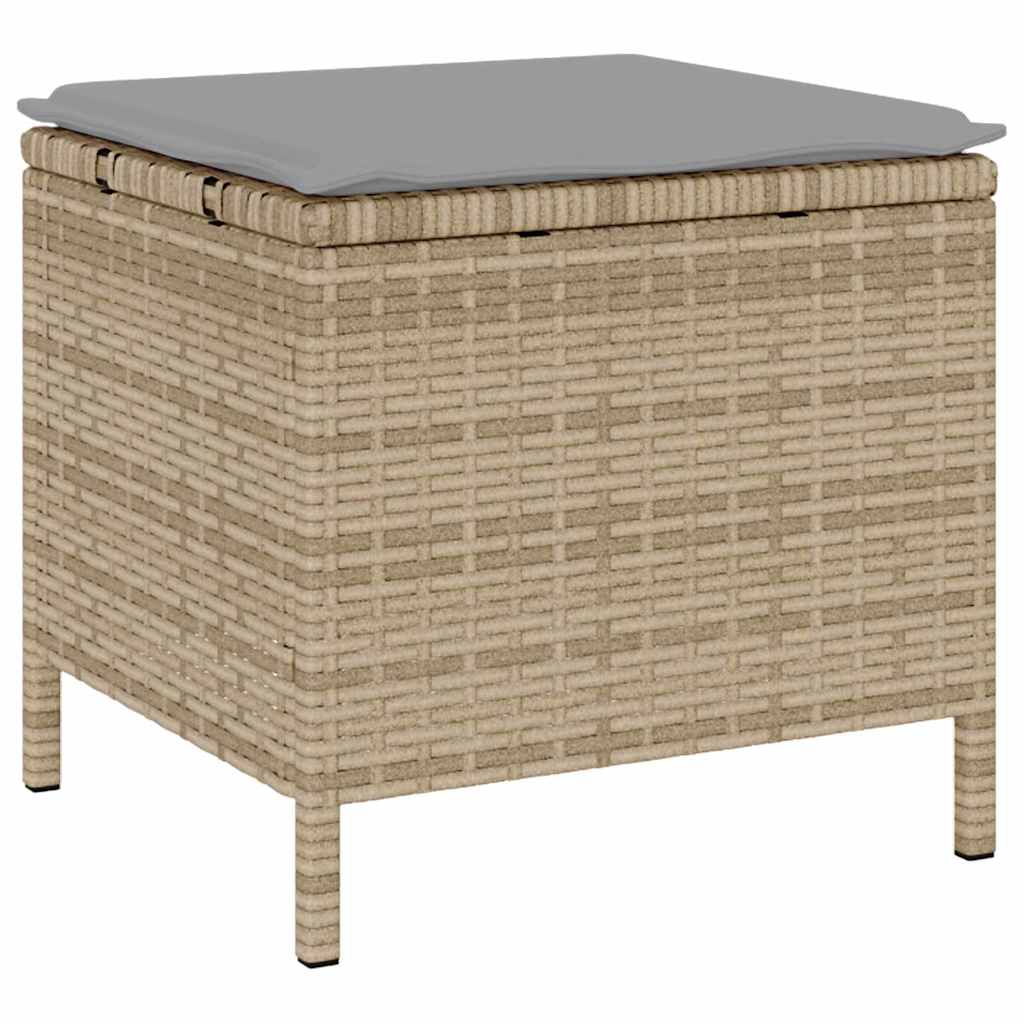 Garten Essgruppe Beige Poly Rattan