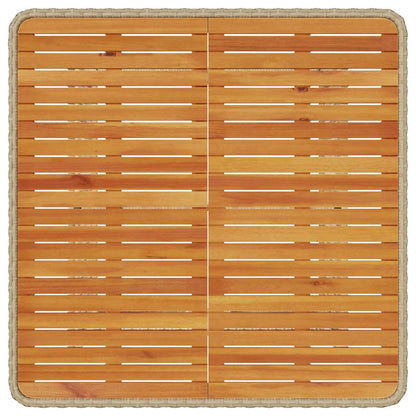 Garten Essgruppe Beige Poly Rattan