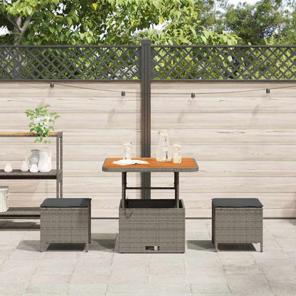 Garten Essgruppe Grau Poly Rattan