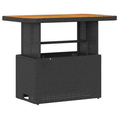 Garten Essgruppe Schwarz Poly Rattan