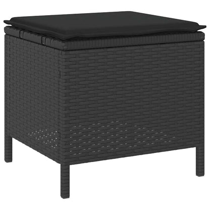 Garten Essgruppe Schwarz Poly Rattan