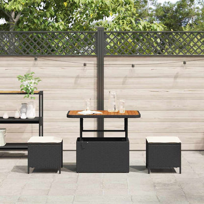 Garten Essgruppe Schwarz Poly Rattan