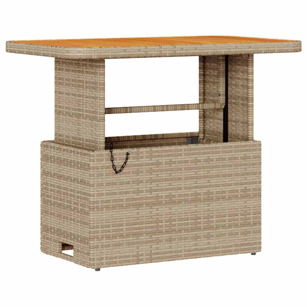 Garten Essgruppe Beige Poly Rattan