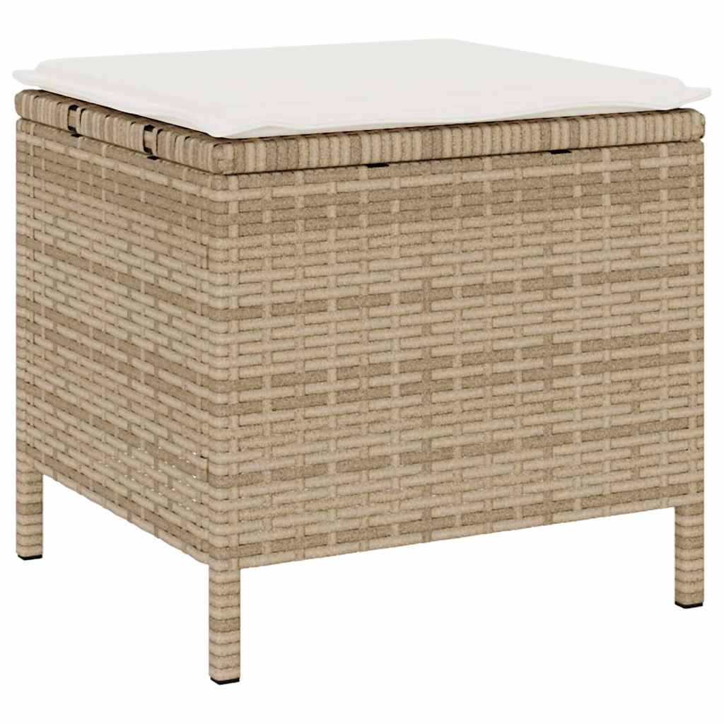 Garten Essgruppe Beige Poly Rattan