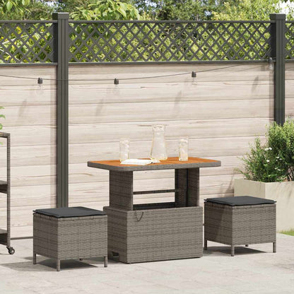 Garten Essgruppe Grau Poly Rattan