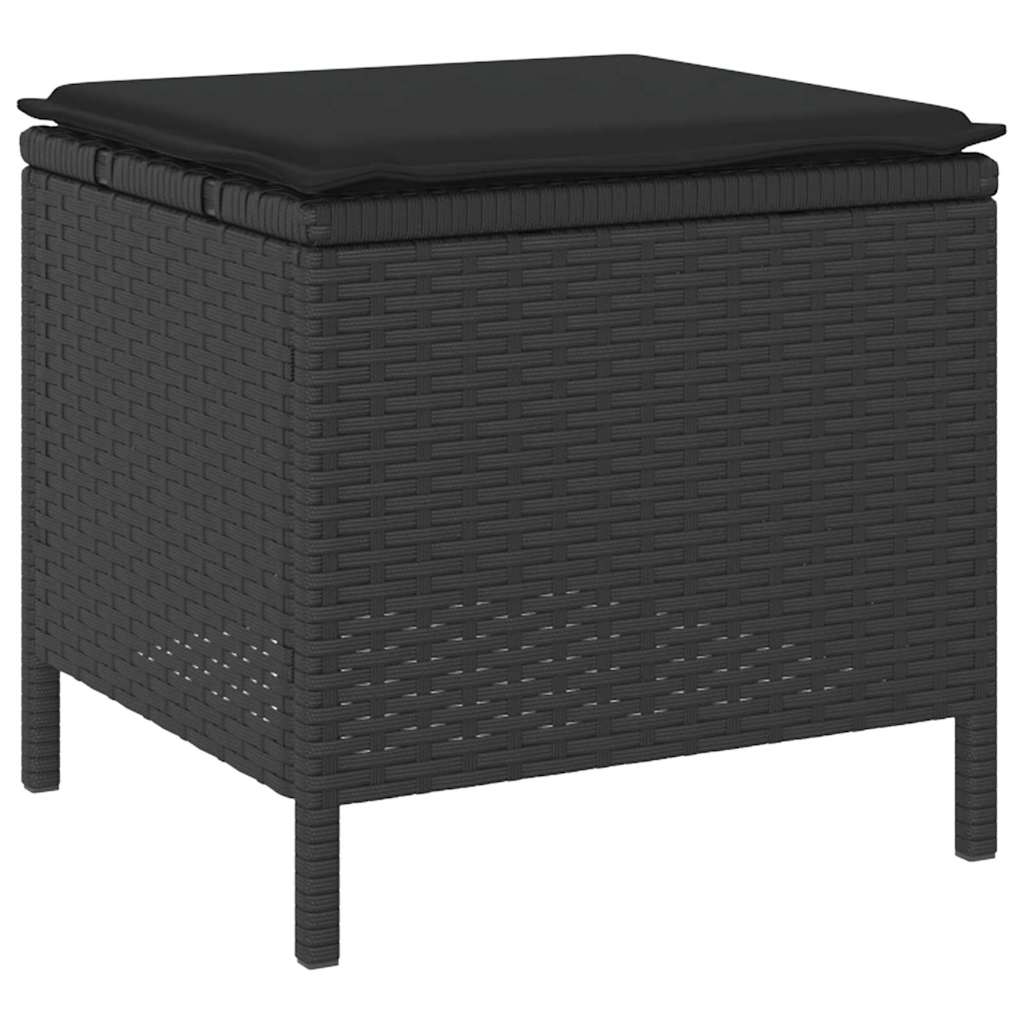 Garten Essgruppe Schwarz Poly Rattan