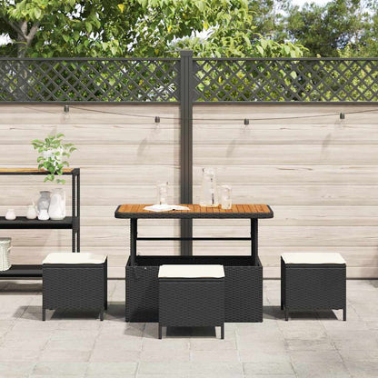 Garten Essgruppe Schwarz Poly Rattan