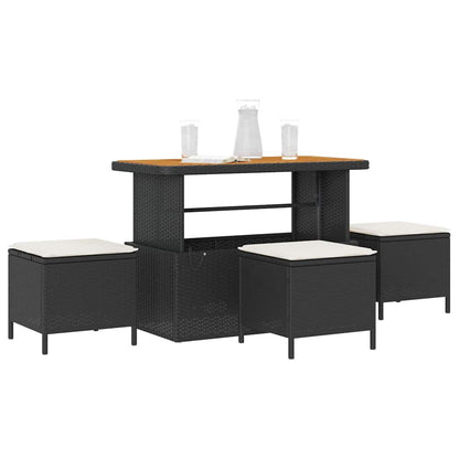 Garten Essgruppe Schwarz Poly Rattan