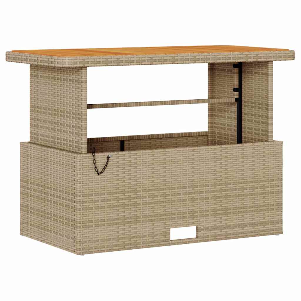 Garten Essgruppe Beige Poly Rattan
