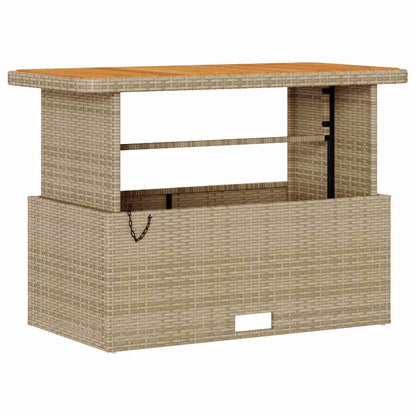Garten Essgruppe Beige Poly Rattan