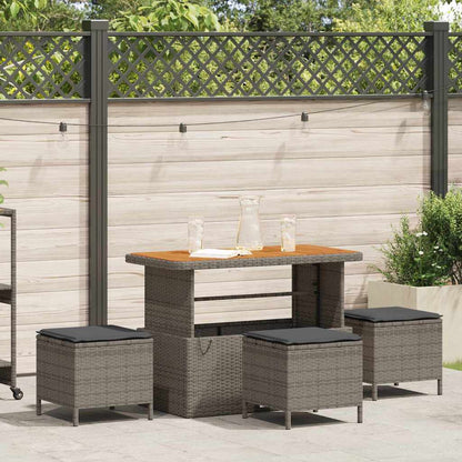 Garten Essgruppe Grau Poly Rattan