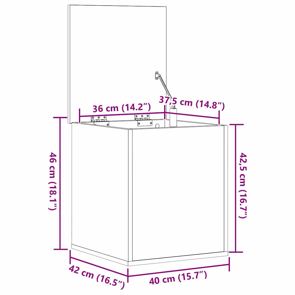 Aufbewahrungsbox Schwarze Eiche 40 x 42 x 46 cm Holzwerkstoff