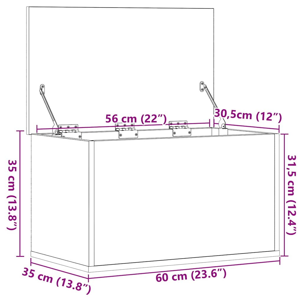 Aufbewahrungsbox Schwarze Eiche 60 x 35 x 35 cm Holzwerkstoff