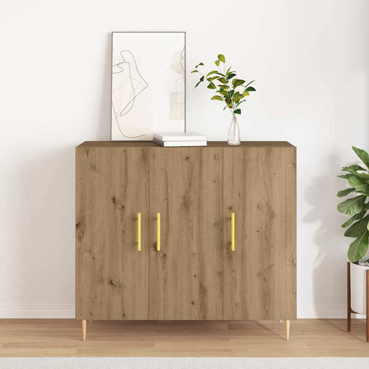 Sideboard Eiche handwerklich 90 x 34 x 80 cm Holzwerkstoff