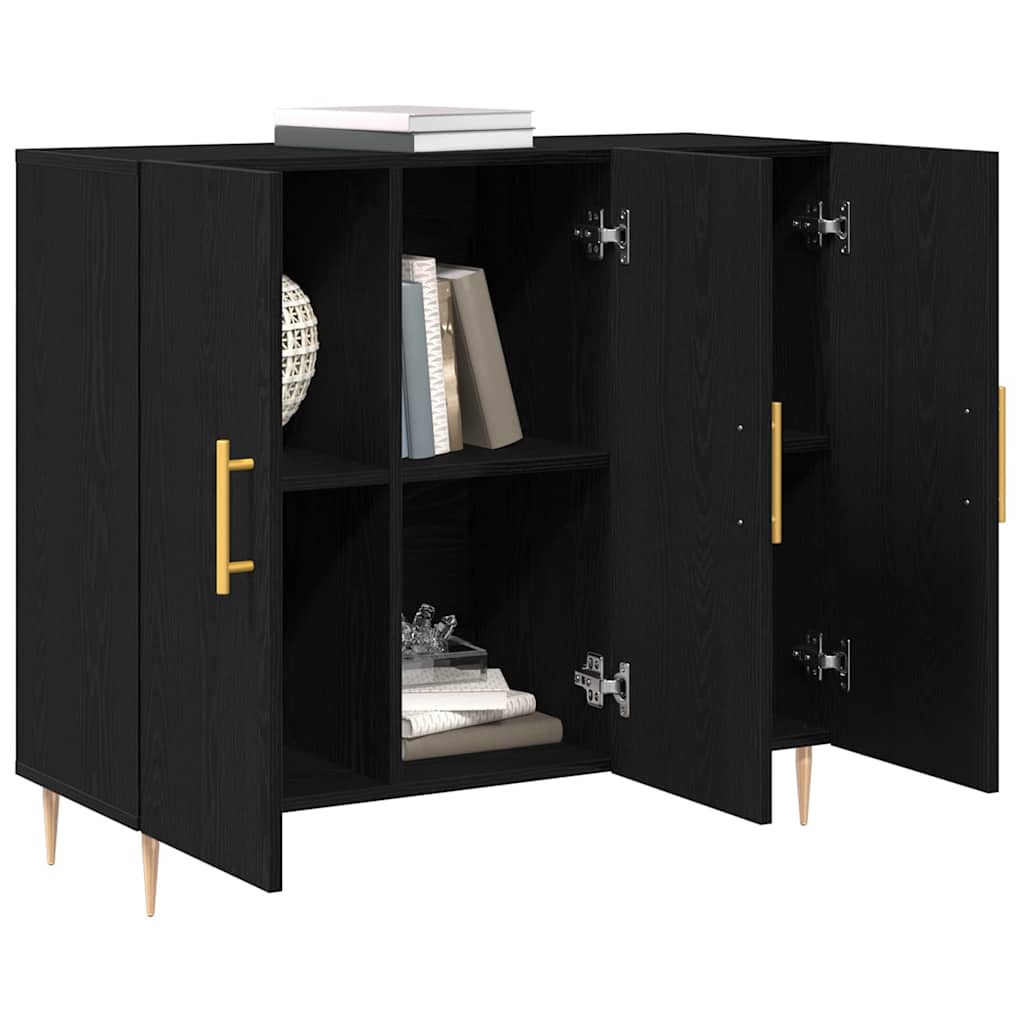 Sideboard Schwarze Eiche 90 x 34 x 80 cm Holzwerkstoff