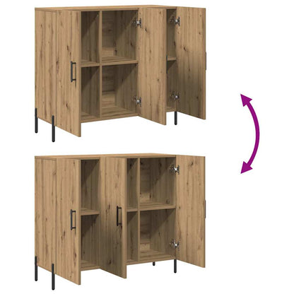 Sideboard Eiche handwerklich 90 x 34 x 80 cm Holzwerkstoff