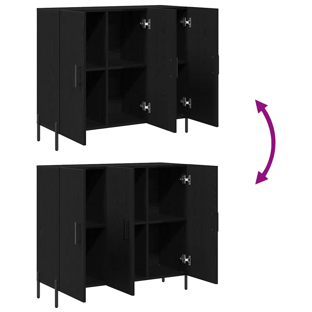 Sideboard Schwarze Eiche 90 x 34 x 80 cm Holzwerkstoff