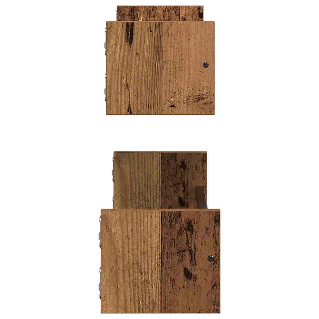 Wandregal mit Regal 2 pcs Altholz 60 x 16 x 14 cm Holzwerkstoff
