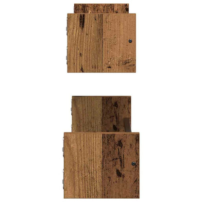 Wandregal mit Regal 2 pcs Altholz 60 x 16 x 14 cm Holzwerkstoff