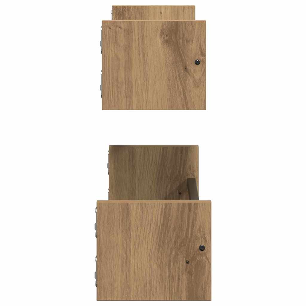 Wandregal mit Regal 2 pcs Eiche handwerklich 60 x 16 x 14 cm