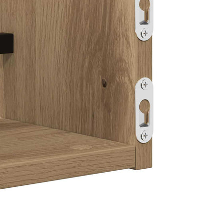 Wandregal mit Regal 2 pcs Eiche handwerklich 80 x 16 x 14 cm