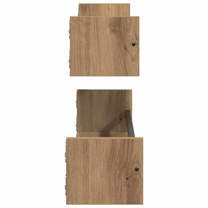 Wandregal mit Regal 2 pcs Eiche handwerklich 80 x 16 x 14 cm