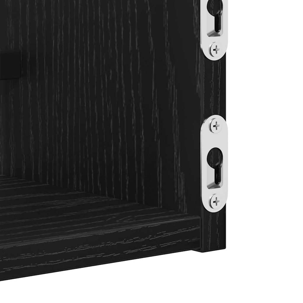 Wandregal 2 pcs Schwarze Eiche 80 x 16 x 14 cm Holzwerkstoff