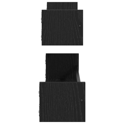 Wandregal 2 pcs Schwarze Eiche 80 x 16 x 14 cm Holzwerkstoff