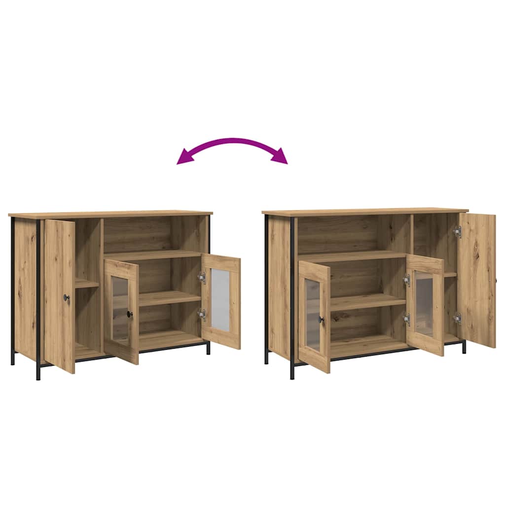 Sideboard Eiche handwerklich 100 x 35 x 75 cm Holzwerkstoff