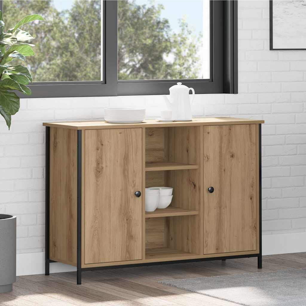 Sideboard Eiche handwerklich 100 x 35 x 70 cm Holzwerkstoff