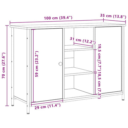 Sideboard Eiche handwerklich 100 x 35 x 70 cm Holzwerkstoff