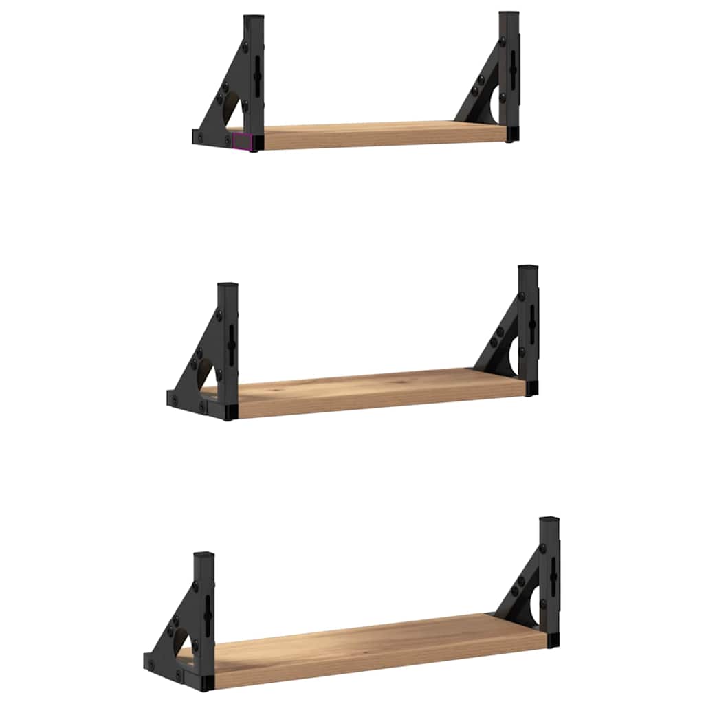Wandregal-Set 3 pcs Eiche handwerklich 37 x 12 x 13 cm