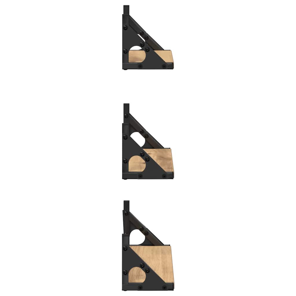 Wandregal-Set 3 pcs Eiche handwerklich 37 x 12 x 13 cm