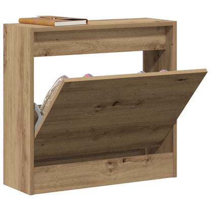 Schuhschrank Eiche handwerklich 60 x 21 x 57 cm Holzwerkstoff