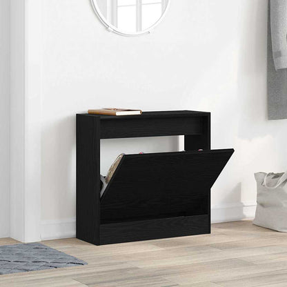 Schuhschrank Schwarze Eiche 60 x 21 x 57 cm Holzwerkstoff