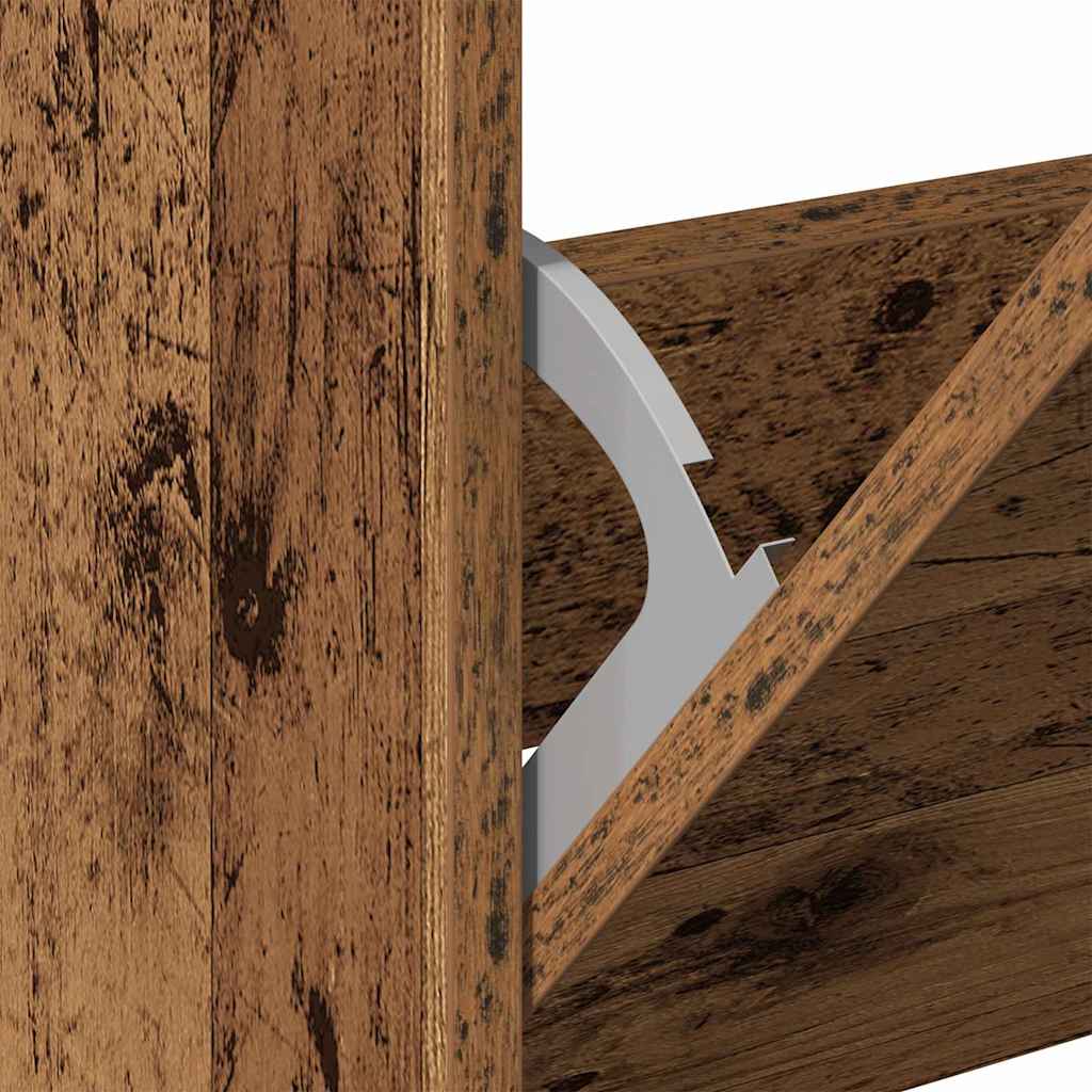 Schuhschrank mit Tür Altholz 80 x 21 x 125.5 cm Holzwerkstoff