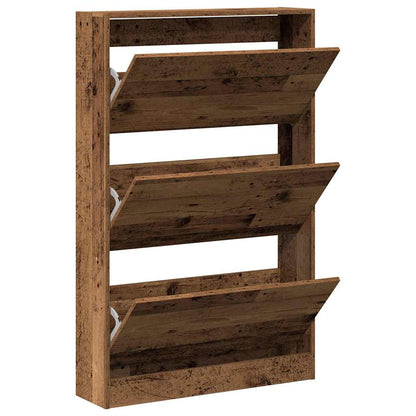 Schuhschrank mit Tür Altholz 80 x 21 x 125.5 cm Holzwerkstoff