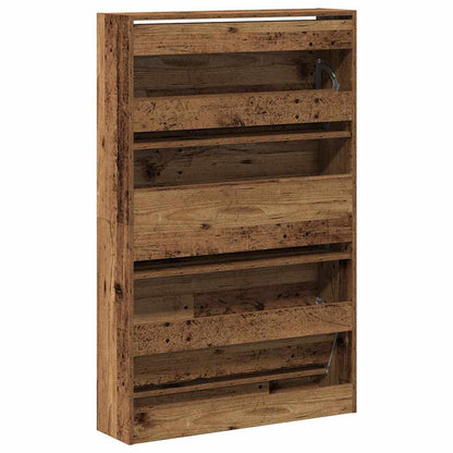 Schuhschrank mit Tür Altholz 80 x 21 x 125.5 cm Holzwerkstoff
