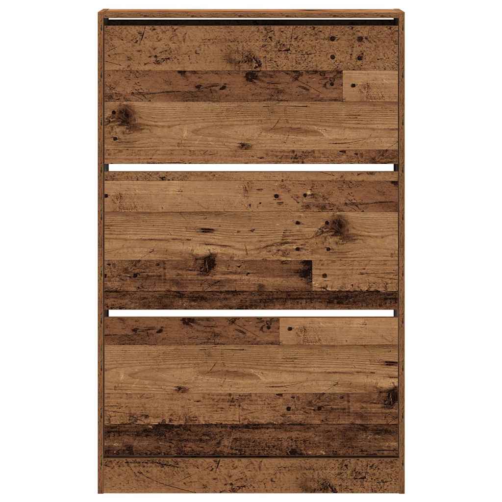 Schuhschrank mit Tür Altholz 80 x 21 x 125.5 cm Holzwerkstoff