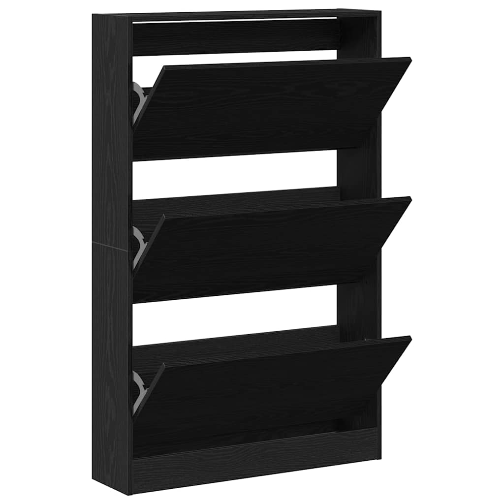 Schuhschrank Schwarze Eiche 80 x 21 x 125.5 cm Holzwerkstoff
